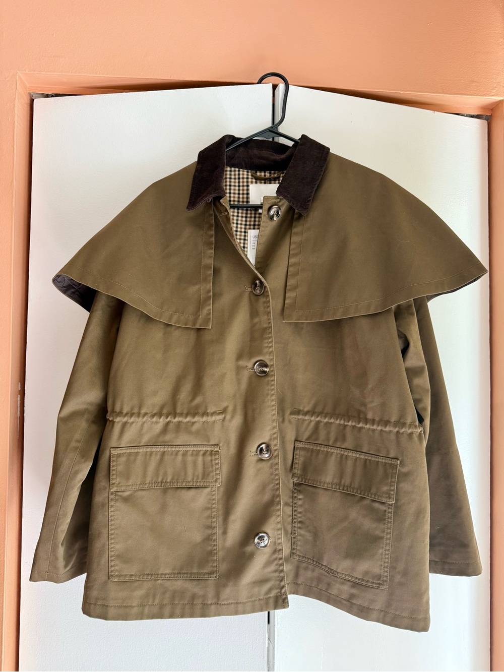 Lined Twill Jacket With Removable Cape (NWT)